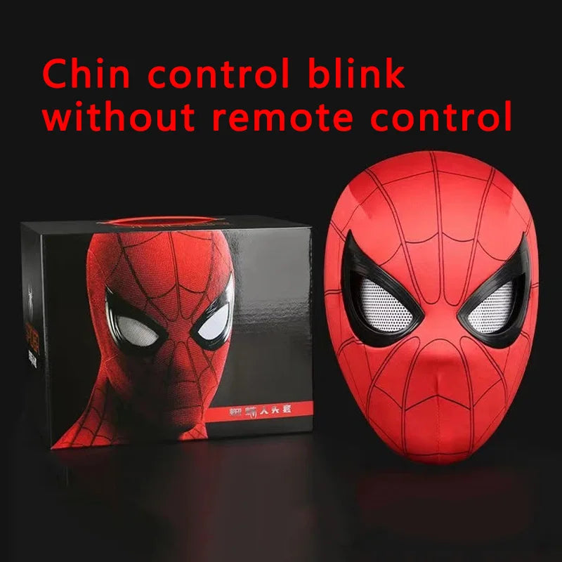 Spider-Man Electronic Moving Eyes Mask – Remote Control LED Cosplay Mask for Kids & Adults