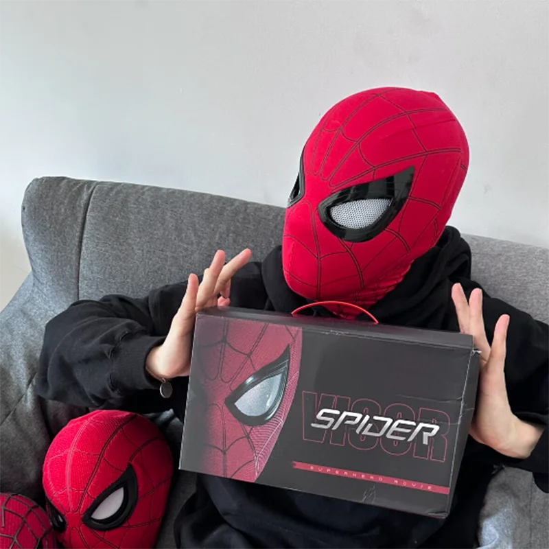 Spider-Man Electronic Moving Eyes Mask – Remote Control LED Cosplay Mask for Kids & Adults