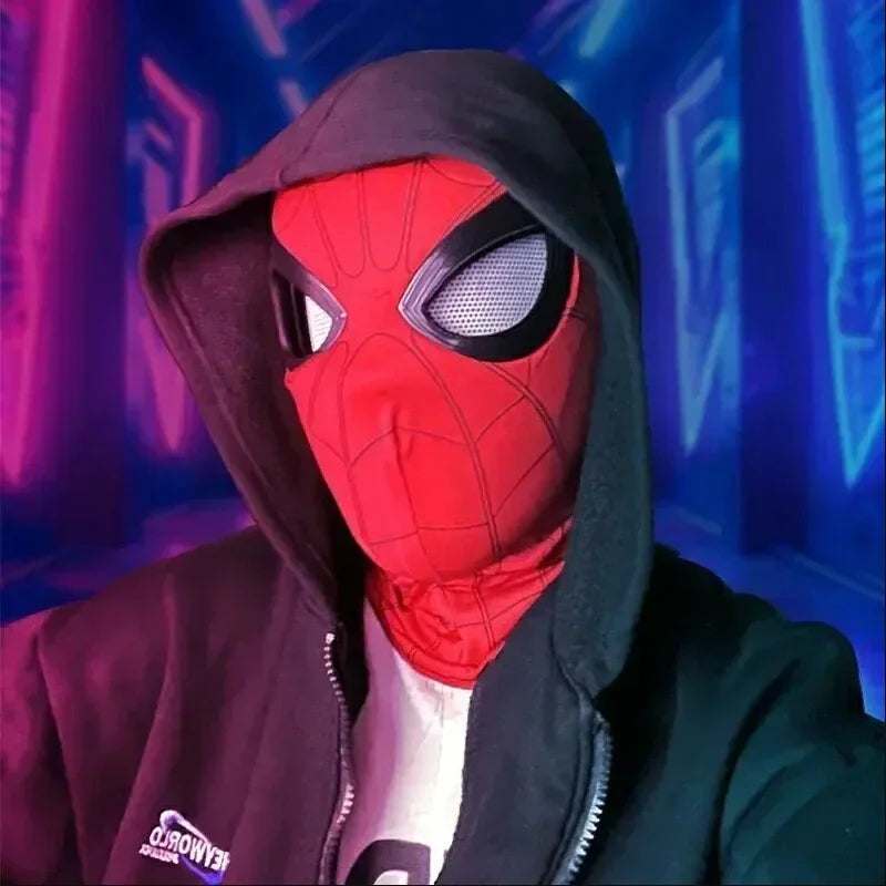 Spider-Man Electronic Moving Eyes Mask – Remote Control LED Cosplay Mask for Kids & Adults