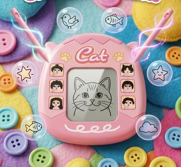 Kawaii Cat LCD Drawing Pad – Interactive Electronic Doodling Toy & Digital Sketch Tablet for Kids & Cat Lovers
