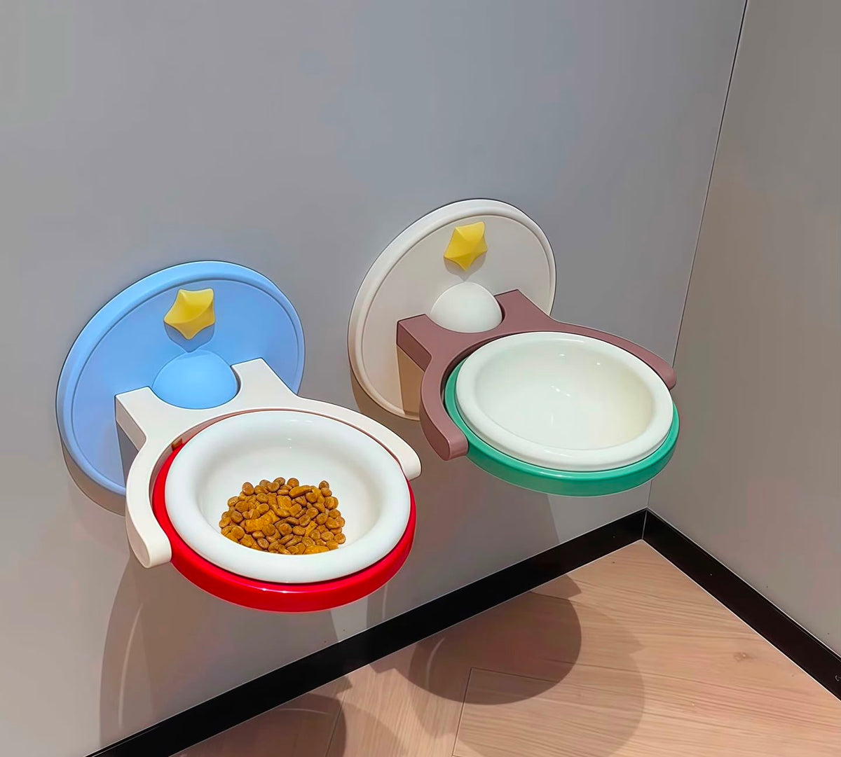 Meow Elevated Ceramic Cat Bowl – Wall-Mounted Pet Food & Water Bowl