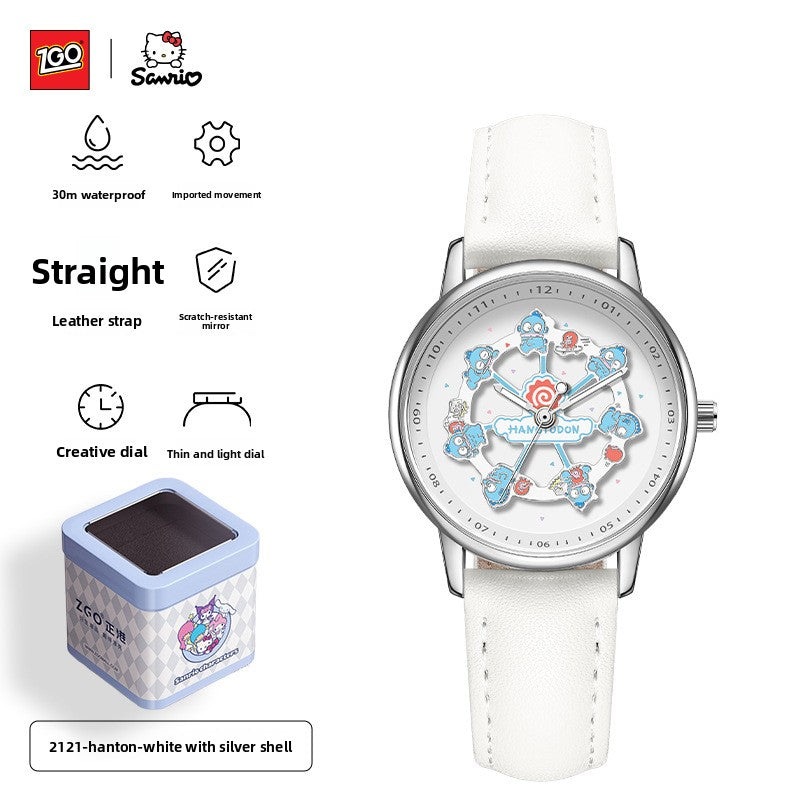 Meow Kawaii Waterproof Quartz Cartoon Watch – Cute Everyday Wristwatch for Kids & Women
