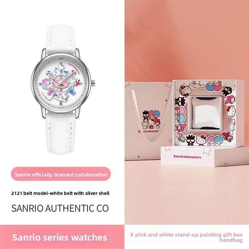 Meow Kawaii Waterproof Quartz Cartoon Watch – Cute Everyday Wristwatch for Kids & Women
