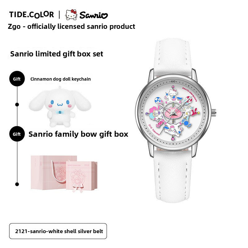 Meow Kawaii Waterproof Quartz Cartoon Watch – Cute Everyday Wristwatch for Kids & Women