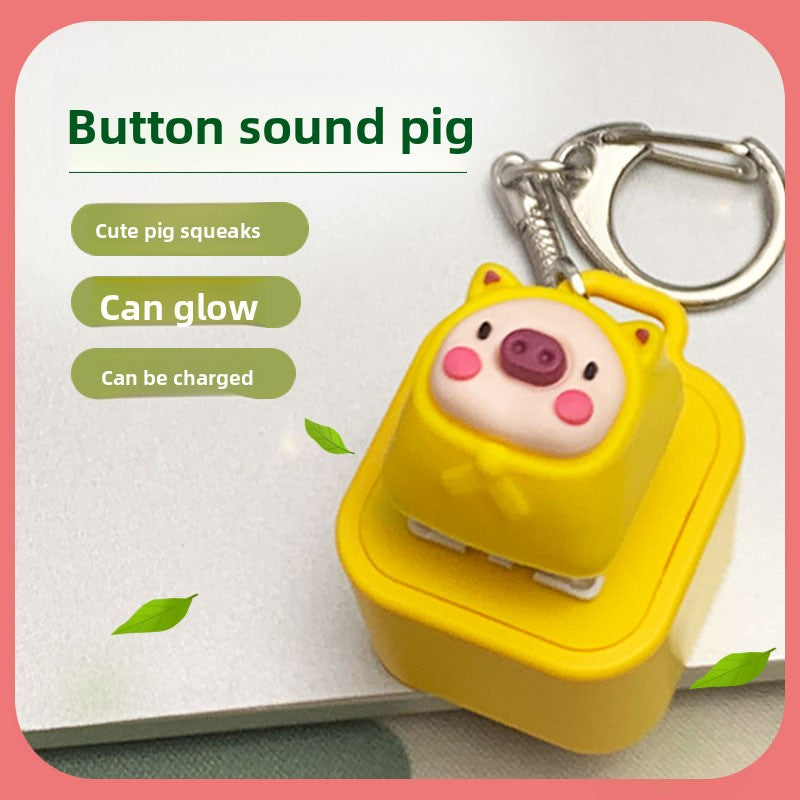 Cute Chick Sound Button Keychain – LED Light-Up Cheep Button | Fun Animal Keyring