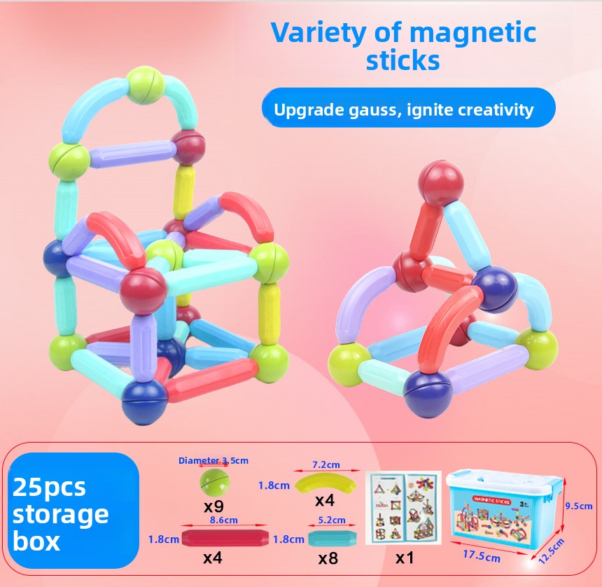 Kids Magnetic Building Sticks – Creative Construction & STEM Learning Toy for Children