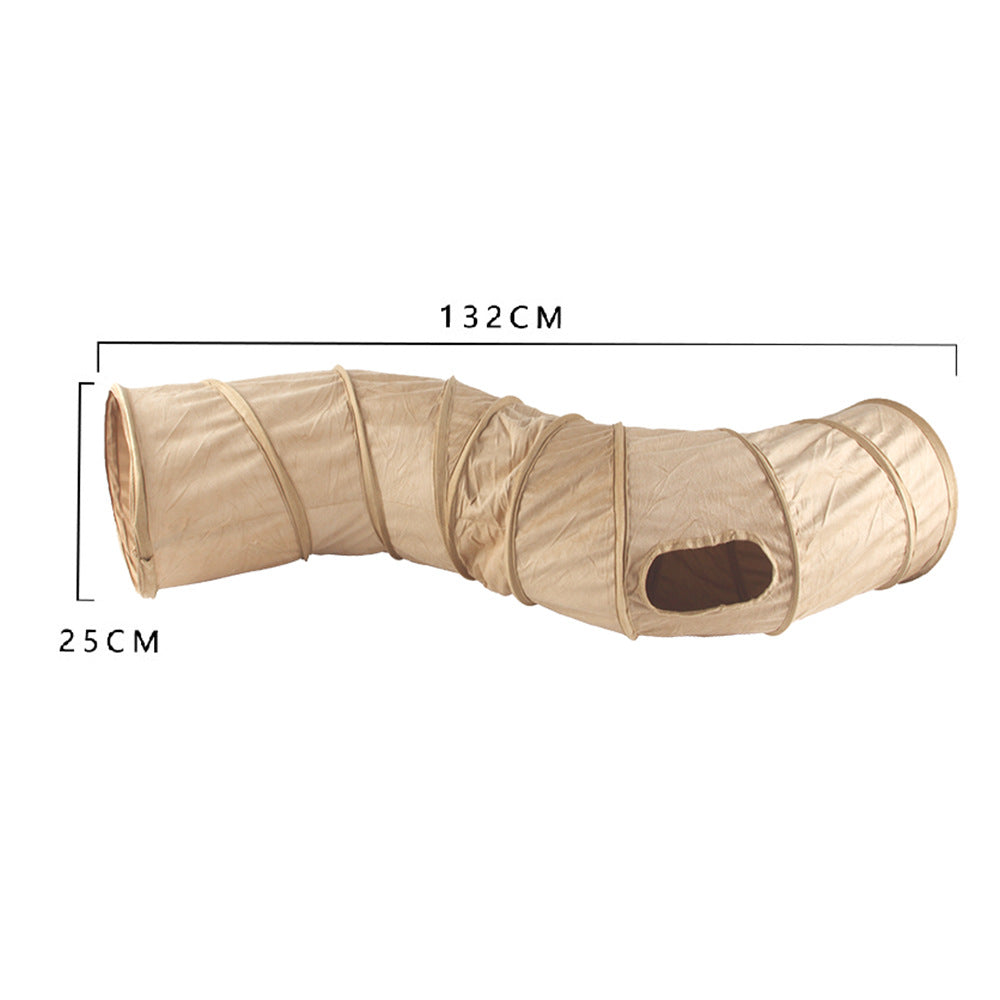 Meow™ Foldable Cat Tunnel – Soft Suede S-Pass Interactive Play Tunnel for Cats