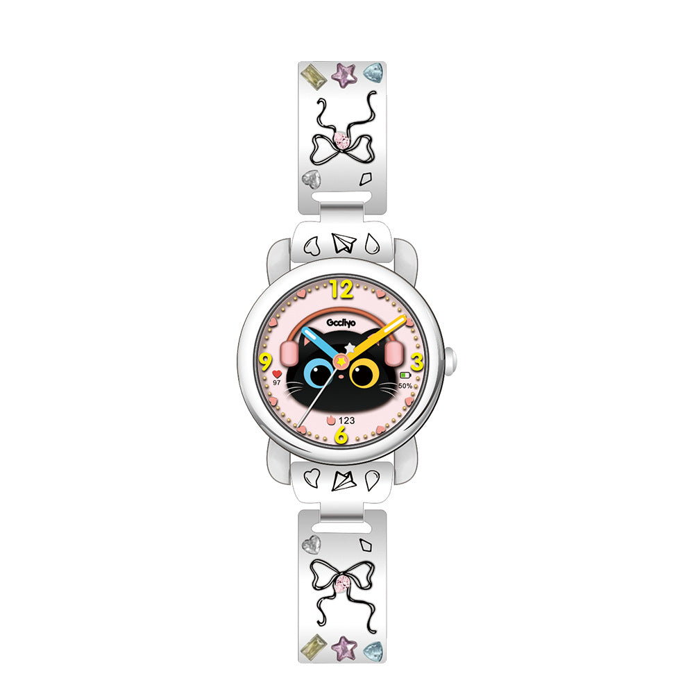 Meow™ Cute Earphone Cat Watch – Adorable Cartoon Quartz Wristwatch