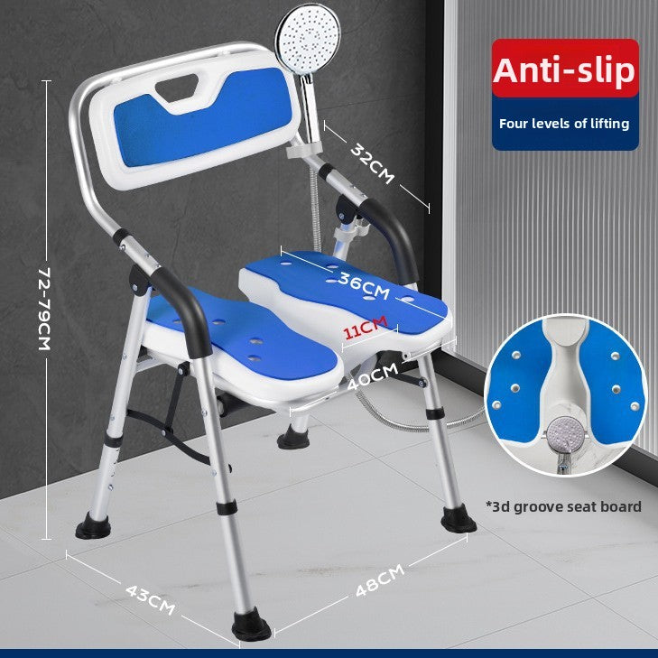 Folding Bath Chair with Safety Support – Comfortable Shower & Bathroom Seat
