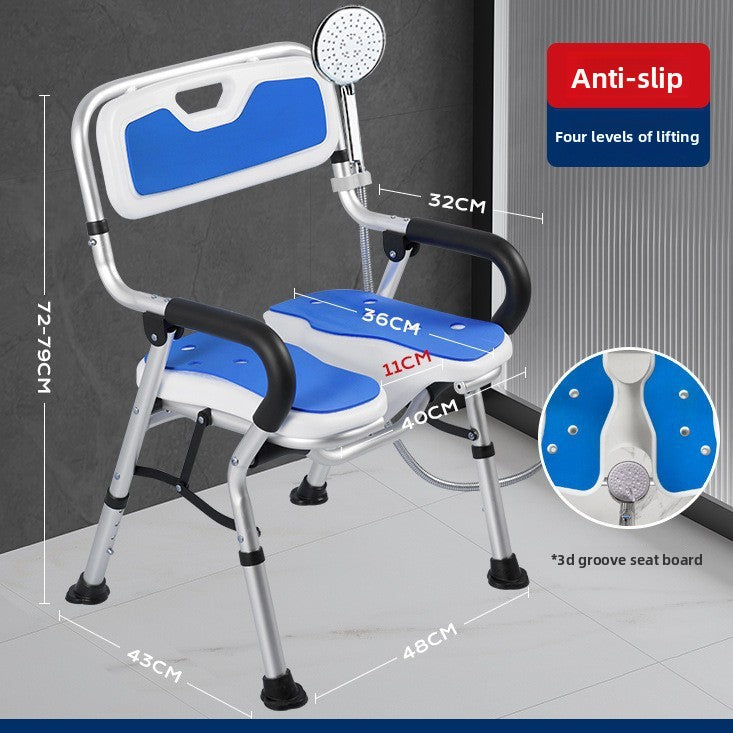 Folding Bath Chair with Safety Support – Comfortable Shower & Bathroom Seat