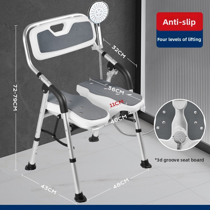 Folding Bath Chair with Safety Support – Comfortable Shower & Bathroom Seat