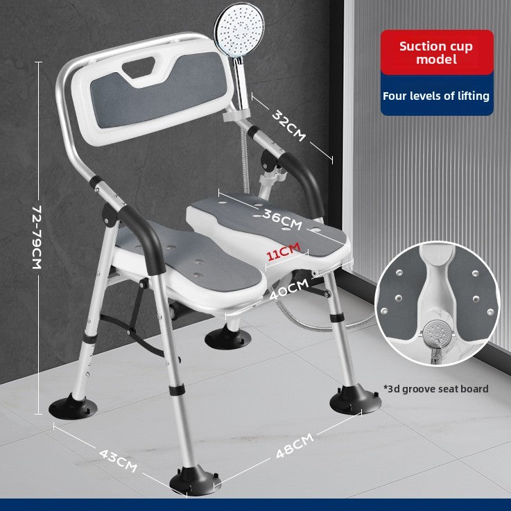 Folding Bath Chair with Safety Support – Comfortable Shower & Bathroom Seat