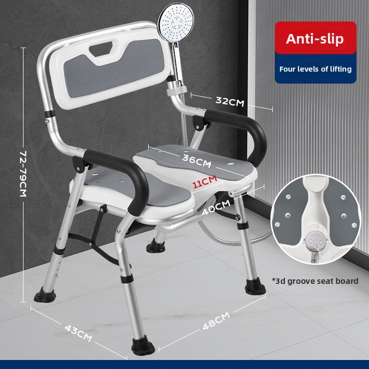 Folding Bath Chair with Safety Support – Comfortable Shower & Bathroom Seat
