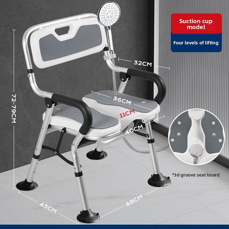 Folding Bath Chair with Safety Support – Comfortable Shower & Bathroom Seat