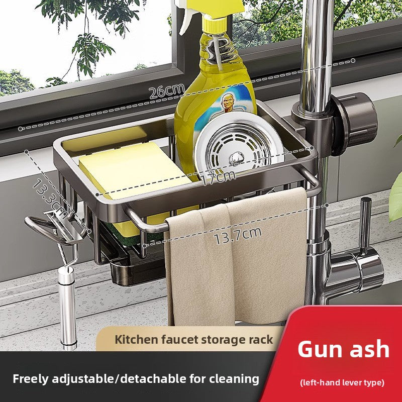 Kitchen Faucet Storage Rack – Space-Saving Sink Organizer for Sponges & Cleaning Tools