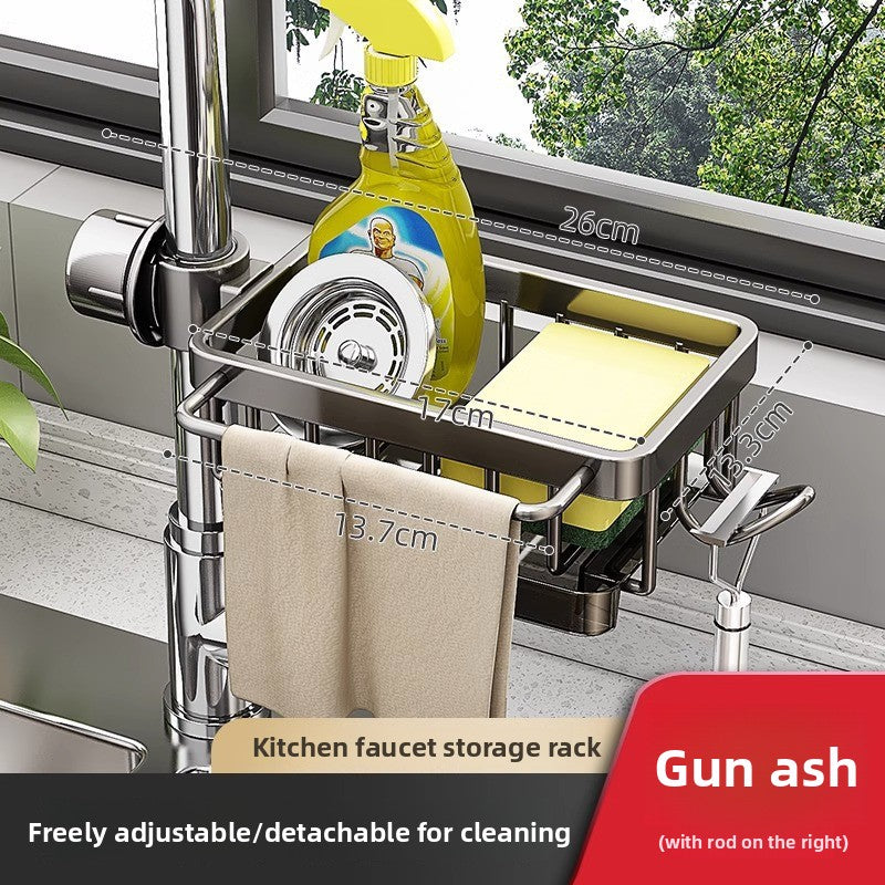 Kitchen Faucet Storage Rack – Space-Saving Sink Organizer for Sponges & Cleaning Tools