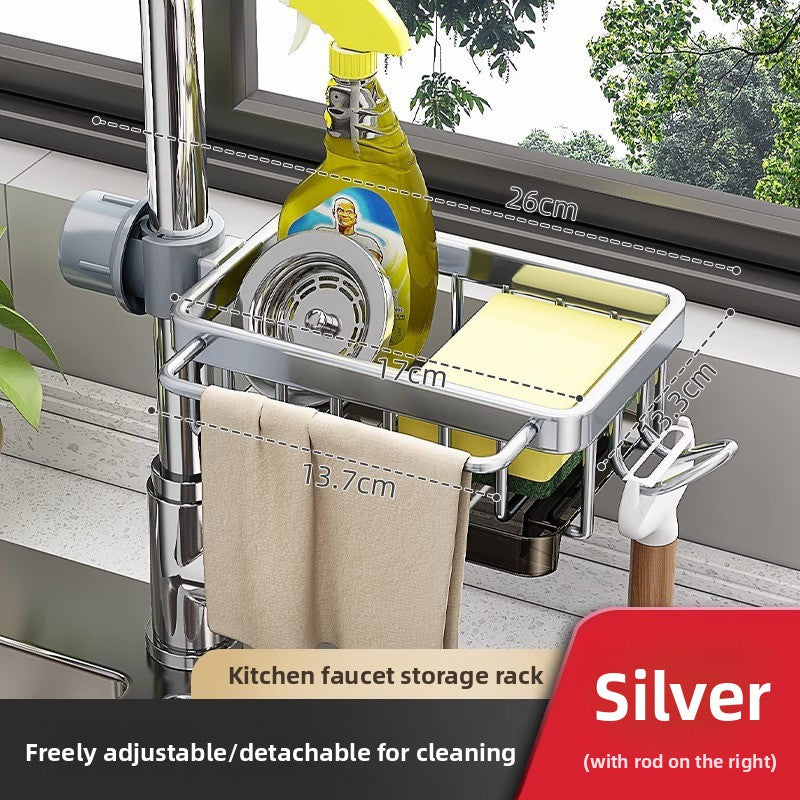 Kitchen Faucet Storage Rack – Space-Saving Sink Organizer for Sponges & Cleaning Tools