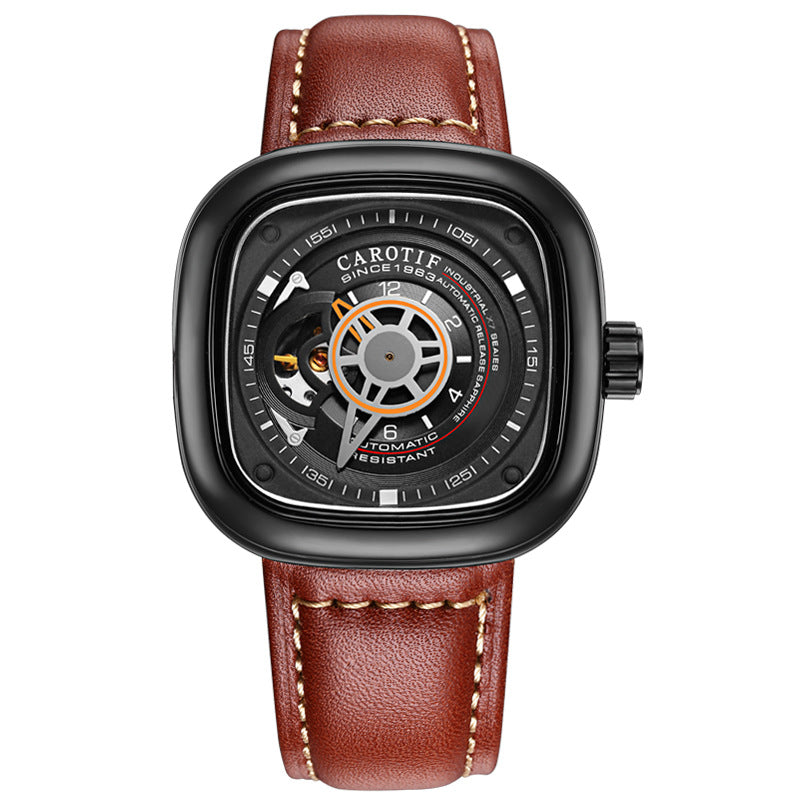 Meow™ Fusion Square Watch – Openwork Large Dial Timepiece