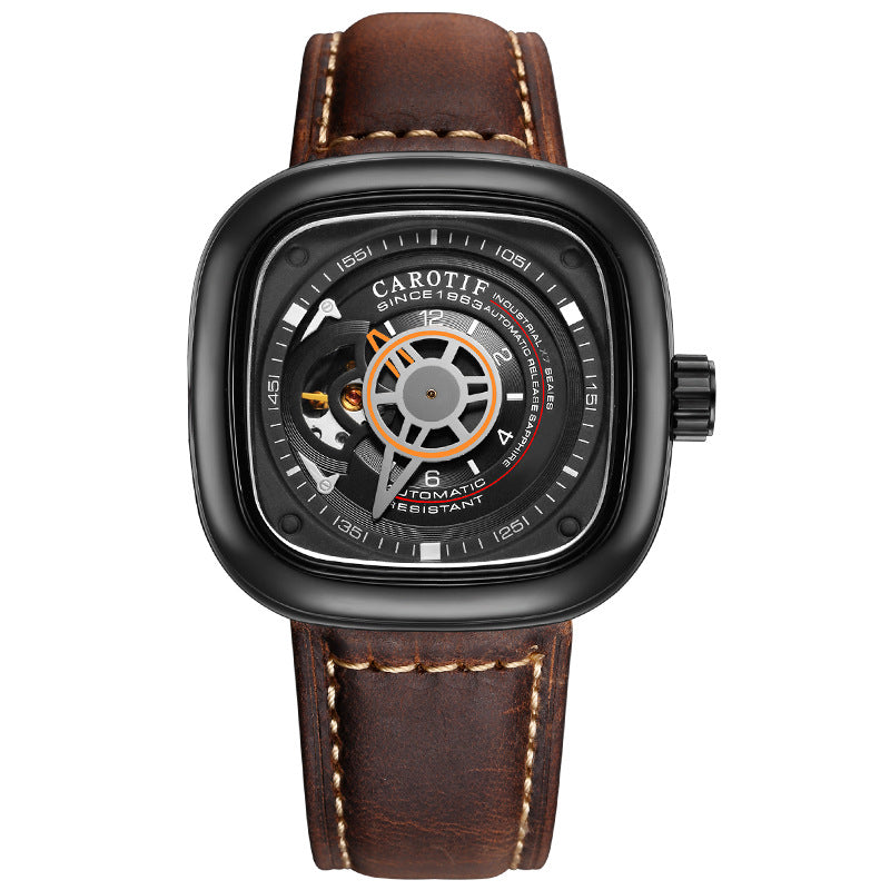 Meow™ Fusion Square Watch – Openwork Large Dial Timepiece