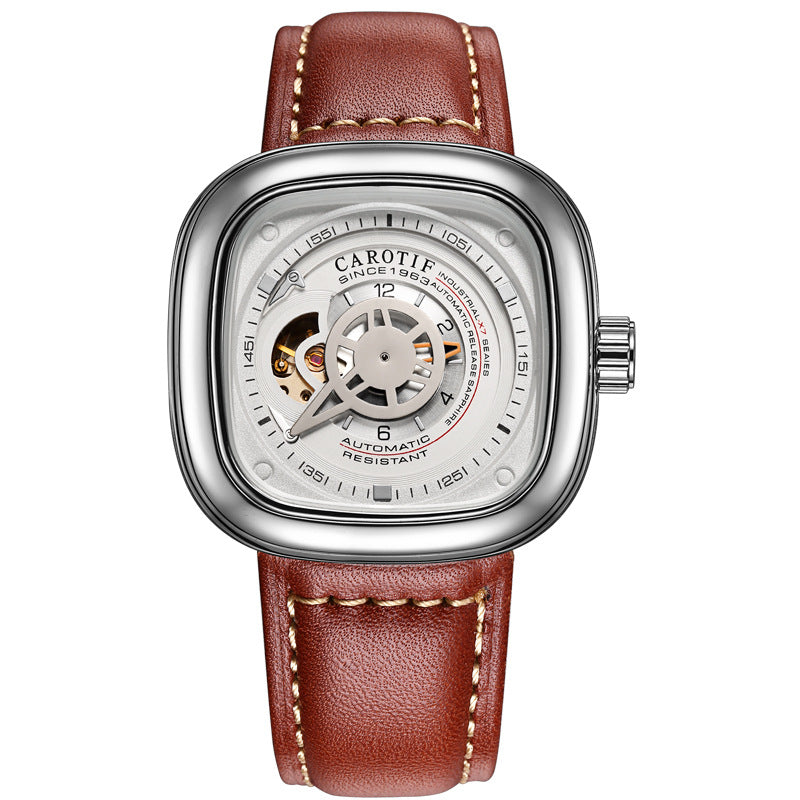 Meow™ Fusion Square Watch – Openwork Large Dial Timepiece