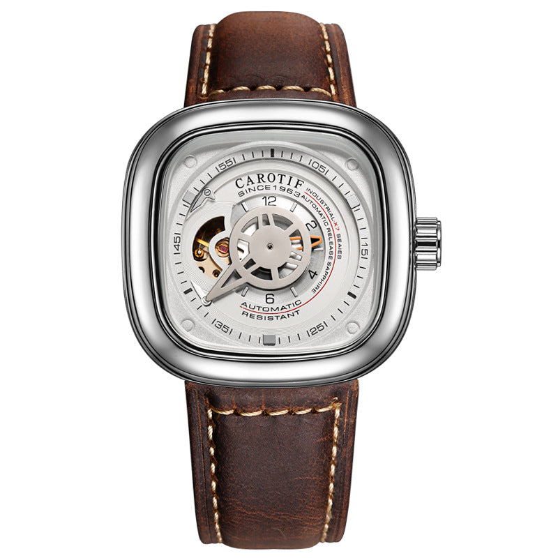 Meow™ Fusion Square Watch – Openwork Large Dial Timepiece