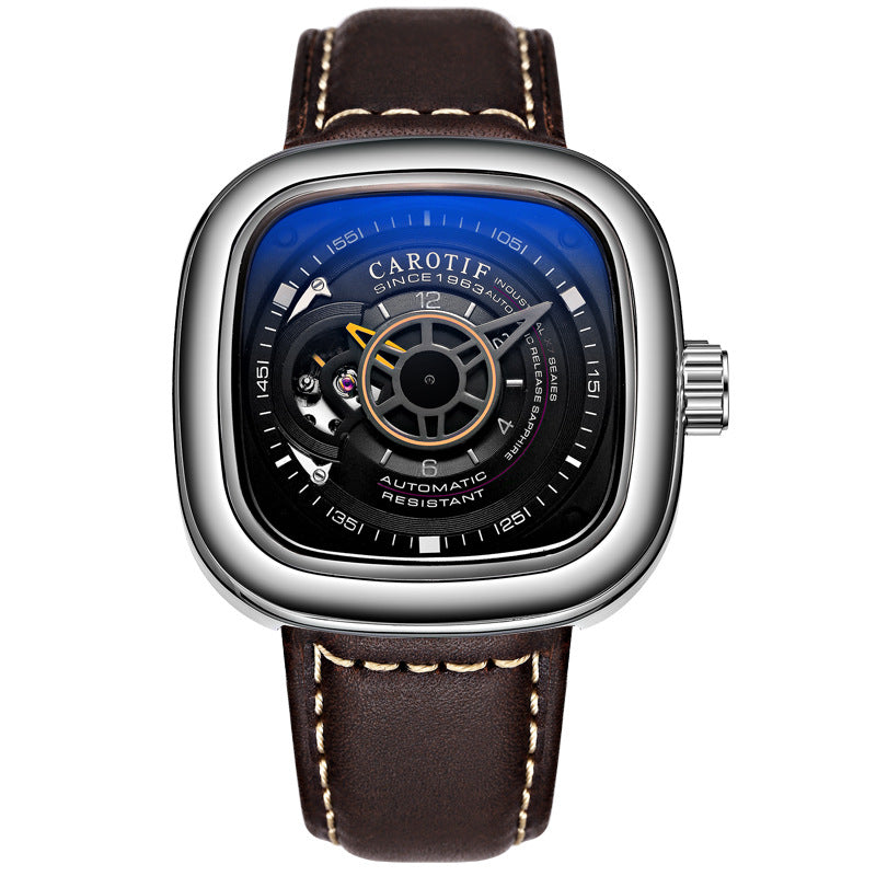 Meow™ Fusion Square Watch – Openwork Large Dial Timepiece