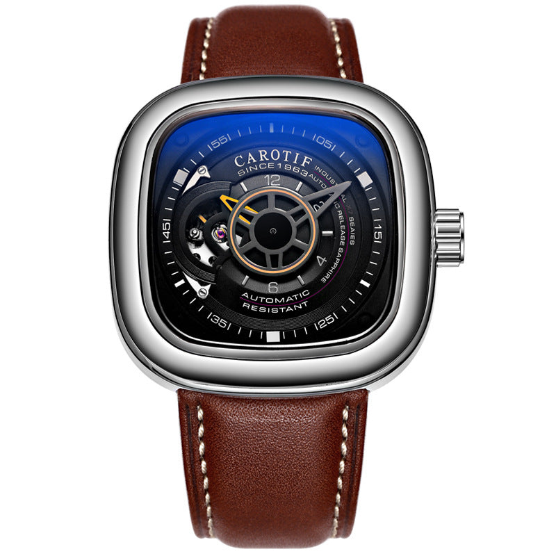 Meow™ Fusion Square Watch – Openwork Large Dial Timepiece
