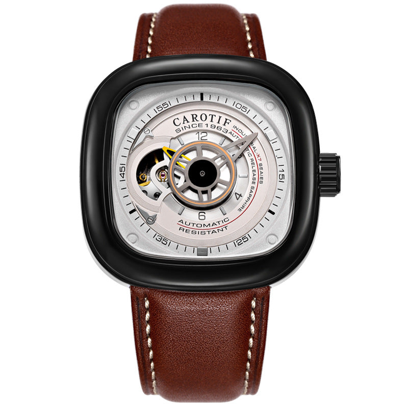 Meow™ Fusion Square Watch – Openwork Large Dial Timepiece